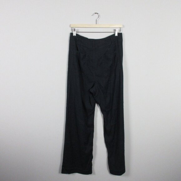 Maeve Anthropologie The Colette Women’s Pants Wide Leg Cropped Size 31 Black 486 - Picture 2 of 14